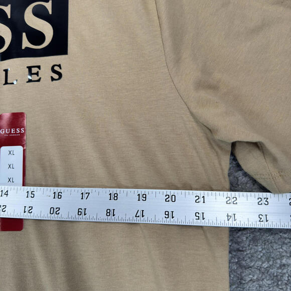 Guess Men's Greg Logo Crew Holofoil T-Shirt XL‎ Toasted Taupe - Picture 5 of 8